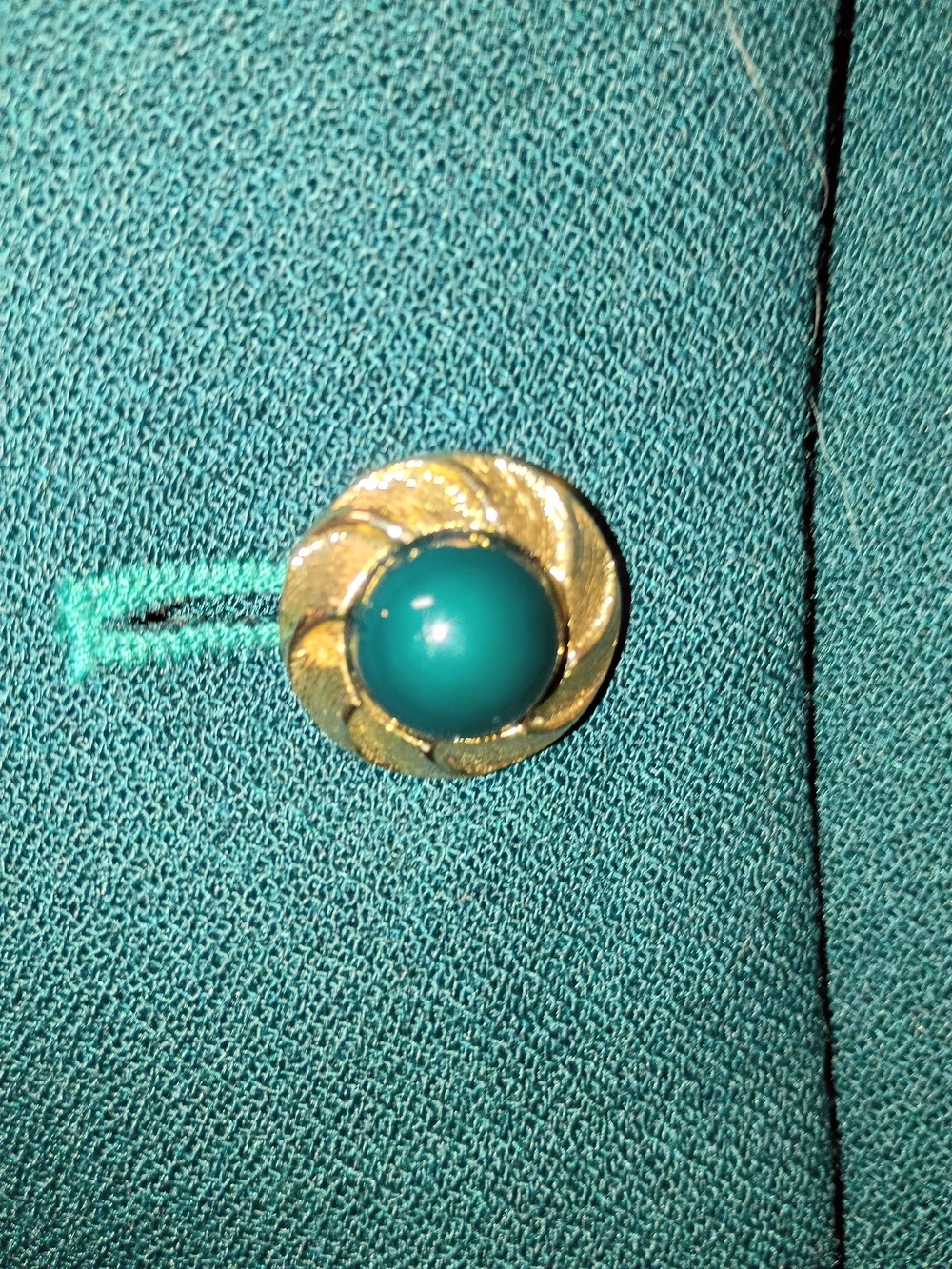 Vintage Teal Liz Claiborne 2 Piece Skirt Suit With Pleated Skirt Size 16 P2P 21 - Picture 4 of 12
